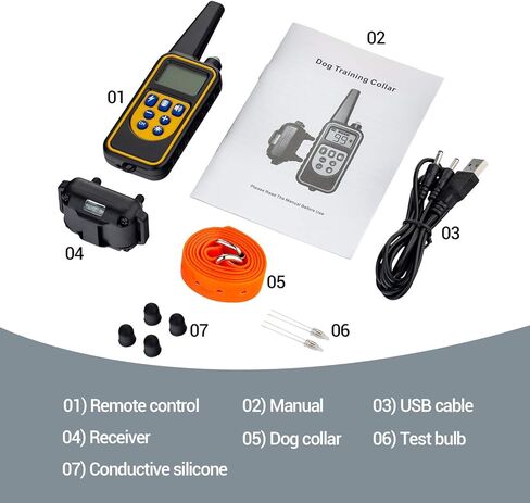 اطواق تدريب الكلاب، طوق صدمات للكلاب مع جهاز تحكم عن بعد 2600 قدم، 3 اوضاع صدمة اهتزاز، مقاوم للماء بدرجة IPX7، ضوء ليد، شحن USB، طوق نباح الكلاب لتدريب الكلاب الصغيرة والمتوسطة والكبيرة in Kuwait