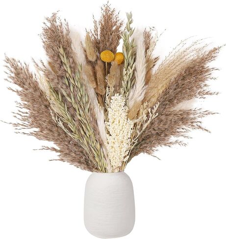 Auidy_6TXD 29 قطعة ديكور عشب بامباس، عشب بامباس المجفف، عشب بامباس بالجملة ديكور عشب بامباس زهور مجففة لمزهرية لقطع بوهو المركزية للطاولات (17 بوصة) in Kuwait