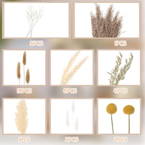 Auidy_6TXD 29 قطعة ديكور عشب بامباس، عشب بامباس المجفف، عشب بامباس بالجملة ديكور عشب بامباس زهور مجففة لمزهرية لقطع بوهو المركزية للطاولات (17 بوصة) in Kuwait