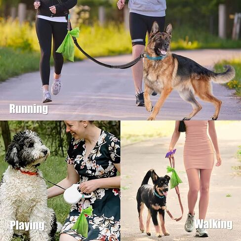 Knot-Free Dog Poop Bag Holder (3 Colors) Dog Waste Bag Carrier for Conventional & Retractable Dog Leash, Hand-Free Dog Poop Bag Dispenser (Clamp) in Kuwait