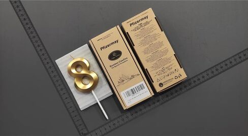 Pfizermay 2.76 بوصة شموع كعكة عيد ميلاد سعيد ذهبية لامعة عدد الشموع تزيين الكيك لحفلات الزفاف، المهرجانات، لم الشمل، حفلات الذكرى السنوية للأطفال، البالغين، الأطفال، الحيوانات الأليفة (ذهبي، 6) in Kuwait