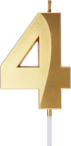 Pfizermay 2.76 بوصة شموع كعكة عيد ميلاد سعيد ذهبية لامعة عدد الشموع تزيين الكيك لحفلات الزفاف، المهرجانات، لم الشمل، حفلات الذكرى السنوية للأطفال، البالغين، الأطفال، الحيوانات الأليفة (ذهبي، 6) in Kuwait