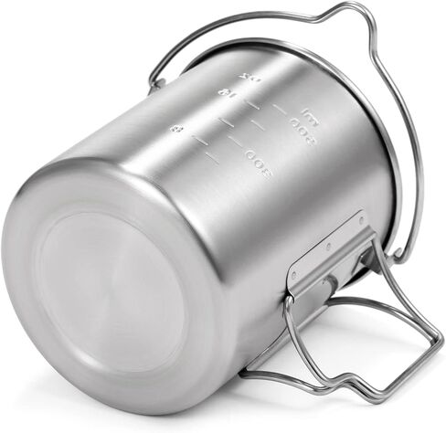 Lixada Camping Cup Pot,750ml Stainless Steel Water Cup Mug with Foldable Handles and Lid for Outdoor Camping Hiking Backpacking in Saudi Arabia