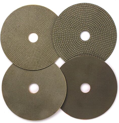 4Set 5" Electroplated Diamond Polishing Pads 60-400 Grit - Wet Dry Sanding Tile Stone Marble Granite Concrete Ceramics Glass in Saudi Arabia