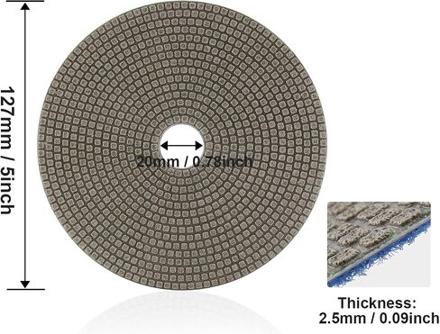 4Set 5" Electroplated Diamond Polishing Pads 60-400 Grit - Wet Dry Sanding Tile Stone Marble Granite Concrete Ceramics Glass in Saudi Arabia