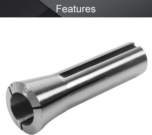 Utoolmart R8 Precision Round Spring Collet, R8 Collet, Precision R8 Collet Set, 20mm Mill Chuck Holder, 65Mn Spring Steel, 7/16-20UNF Thread, Taper Spindle R8 Collets for Mill Machine, 1 Pcs in Saudi Arabia