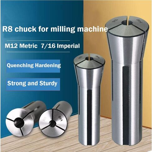 Utoolmart R8 Precision Round Spring Collet, R8 Collet, Precision R8 Collet Set, 20mm Mill Chuck Holder, 65Mn Spring Steel, 7/16-20UNF Thread, Taper Spindle R8 Collets for Mill Machine, 1 Pcs in Saudi Arabia