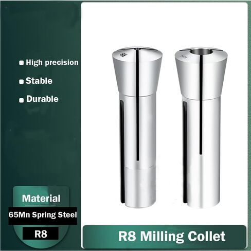 Utoolmart R8 Precision Round Spring Collet, R8 Collet, Precision R8 Collet Set, 20mm Mill Chuck Holder, 65Mn Spring Steel, 7/16-20UNF Thread, Taper Spindle R8 Collets for Mill Machine, 1 Pcs in Saudi Arabia