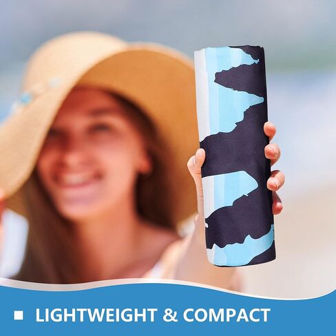 WELTRXE Microfiber Beach Towel Sand Free Quick Dry Compact Lightweight, 63"x31.5" Large Towels for Travel Sports Pool Swimming Bath Camping Yoga Adults, Big Thin Blue Tie Dye Summer Beach Pool Towels in Kuwait