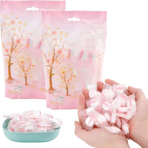 RETON 100PCS Compressed Towels, Portable Compressed Towel Tablets, Mini Cotton Coin Tissue Travel Washcloth Toilet Paper Tablets for Camping Hiking Home Beauty Salon Outdoor Sports in Kuwait