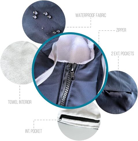 MACAR sport TOWEL swimming parka, waterproof fabric on the outside, dry jacket for kids and adults in Saudi Arabia