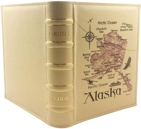 Longpro Large Alaska Map Leather Photo Album with 200 Horizontal Pockets, 4 x 6 Inch Photos in Saudi Arabia