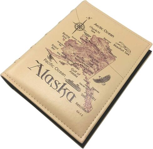 Longpro Large Alaska Map Leather Photo Album with 200 Horizontal Pockets, 4 x 6 Inch Photos in Saudi Arabia