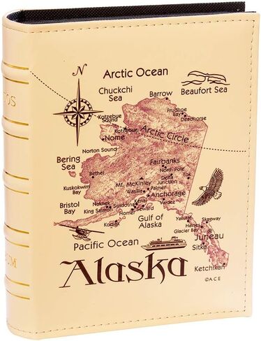 Longpro Large Alaska Map Leather Photo Album with 200 Horizontal Pockets, 4 x 6 Inch Photos in Saudi Arabia