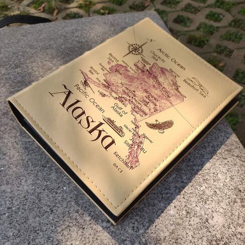 Longpro Large Alaska Map Leather Photo Album with 200 Horizontal Pockets, 4 x 6 Inch Photos in Saudi Arabia