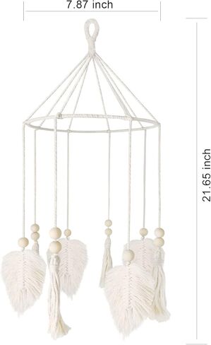 Boho Crib Mobile، هاتف محمول لسرير الأطفال المحايد، هاتف محمول لسرير الأطفال، ديكور حضانة Boho، هاتف محمول مصنوع يدويًا، ديكور حضانة أطفال متنقل على السقف in Kuwait