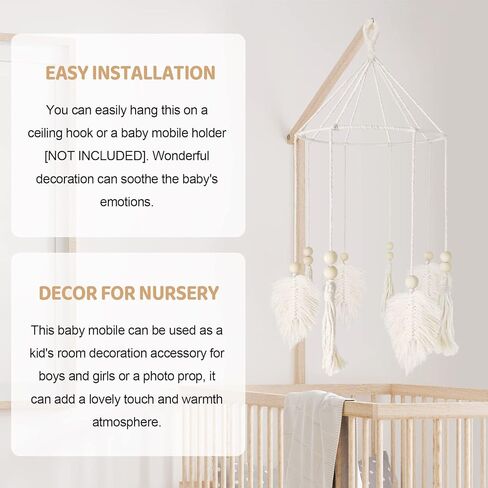 Boho Crib Mobile، هاتف محمول لسرير الأطفال المحايد، هاتف محمول لسرير الأطفال، ديكور حضانة Boho، هاتف محمول مصنوع يدويًا، ديكور حضانة أطفال متنقل على السقف in Kuwait