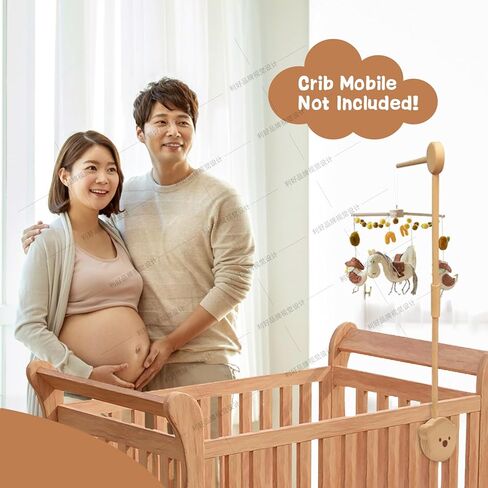 ذراع متنقل لسرير الأطفال من Qonmpcvu، حامل خشبي لسرير الأطفال، ذراع متنقل لسرير الأطفال، حامل هواتف محمولة قابلة للتعديل في الحضانة، مجموعة ألعاب جرس السرير آمنة ومضادة للانزلاق، إطار سرير على شكل دب in Kuwait