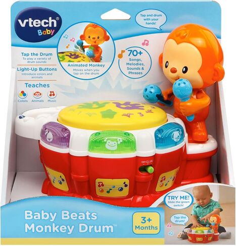 VTech Baby Beats Monkey Drum includes Toy Drum^AAA Battery (3)^Manual in Saudi Arabia