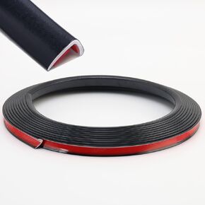 Trimold Peel and Stick L Molding 90° External Corner Guards Trim for Wall, Tile Edge, Backsplash, Furniture Decoration and Protection (20ft, Shiny Black)