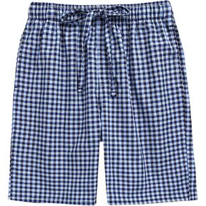 Kids Boys Woven Plaid Check Cotton Soft Lightweight Long Shorts Drawstring Pants with Pocket in Kuwait