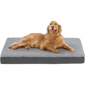 سرير كودي للكلاب الكبيرة - أسرّة للكلاب لتقويم العظام مع طبقة إسفنجية، بساط للكلاب ذو وجهين مع غطاء قابل للإزالة، سرير للحيوانات الأليفة مقاوم للماء ويمكن غسله في الغسالة، رمادي in Kuwait