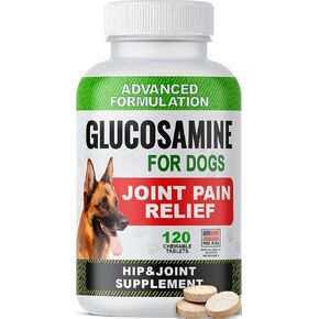 أقراص الجلوكوزامين للكلاب - مكمل مشترك مع زيت السمك أوميغا 3 - كوندرويتين، MSM - مضغ قابل للحركة متقدم - تخفيف آلام المفاصل - العناية بالورك والمفاصل - 120 قيراط - صنع في الولايات المتحدة الأمريكية in Kuwait