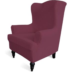 Easy-Going Stretch Wingback Chair Sofa Slipcover 1-Piece Sofa Cover Furniture Protector Couch Soft with Elastic Bottom Spandex Jacquard Small Checks (Wing Chair,Dark Gray) in Kuwait