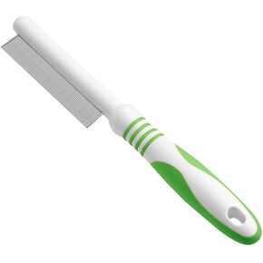 Andis 66060 Flea Comb with Durable Teeth & Comfortable Handle - Effective Stainless-Steel Teeth for Removes Tangles, Dirt & Loose Hair with Skin Protection - for Medium to Small Dogs - Green in Saudi Arabia