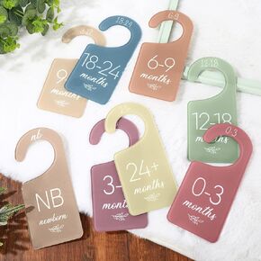 Whaline Acrylic Baby Closet Dividers Boho Hanging Acrylic Clothes Dividers Baby Closet Organizers Thicken Baby Wardrobe Organizers for Home Nursery Supplies, 6.7 x 3 Inch, 8Pcs