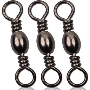 JSHANMEI Fishing Barrel Swivels High Strength Fishing Swivels Solid Ring Fishing Line Connector Copper Stainless Steel Fishing Tackle Accessories for Bass Trout Saltwater Freshwater in Kuwait