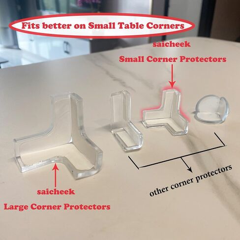 saicheek 4Pcs Small(Length: 1.4inch) Silicone Corner Protector Baby Proofing,Table Corner Protectors for Baby,Strong Adhesive T Shaped Baby Head Protector Table Corner Protectors for Furniture (4) in Saudi Arabia