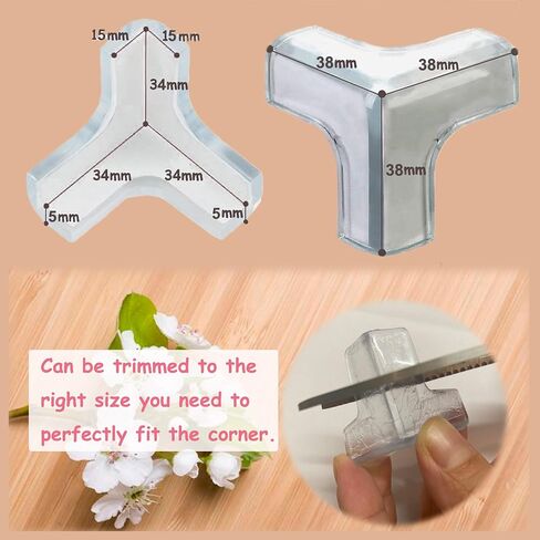 saicheek 4Pcs Small(Length: 1.4inch) Silicone Corner Protector Baby Proofing,Table Corner Protectors for Baby,Strong Adhesive T Shaped Baby Head Protector Table Corner Protectors for Furniture (4) in Saudi Arabia