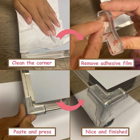 saicheek 4Pcs Small(Length: 1.4inch) Silicone Corner Protector Baby Proofing,Table Corner Protectors for Baby,Strong Adhesive T Shaped Baby Head Protector Table Corner Protectors for Furniture (4) in Saudi Arabia