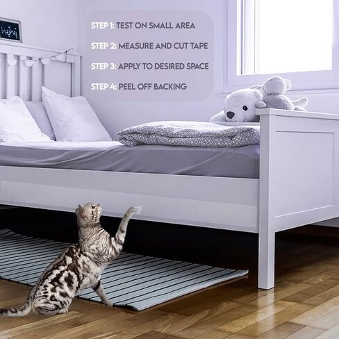 شريط تدريب القطط، 4 انش × 100 قدم، شريط تدريب القطط شفاف مزدوج الجوانب للطاولات والجلد والسجاد والجدران والاثاث، شريط تدريب الحيوانات الاليفة مضاد للخدش، شريط عريض للغاية لمنع خدش القطط in Kuwait