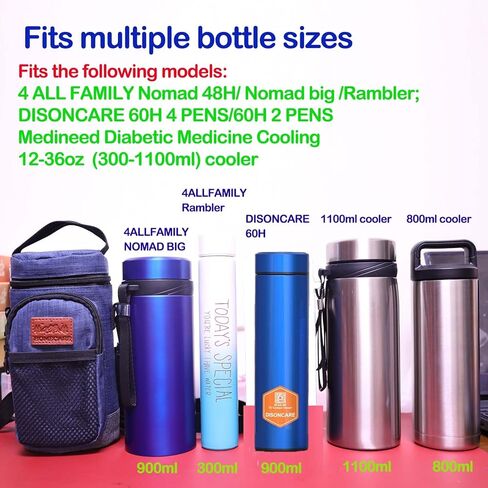 حامل زجاجة مياه معزول من Fivean مع حزام لـ 4ALLFAMILY BASE MODEL COOLER ومبرد صغير الحجم DISONCARE 60H COOLER لزجاجات مياه 25/32/40OZ للتخييم والسفر in Kuwait