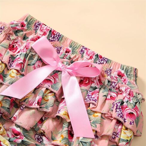 CETEPY طفلة ملابس الوليد ملابس الصيف الرضع 3 قطعة السراويل الأزهار + قصيرة كشكش رومبير Playsuit + عقال in Kuwait