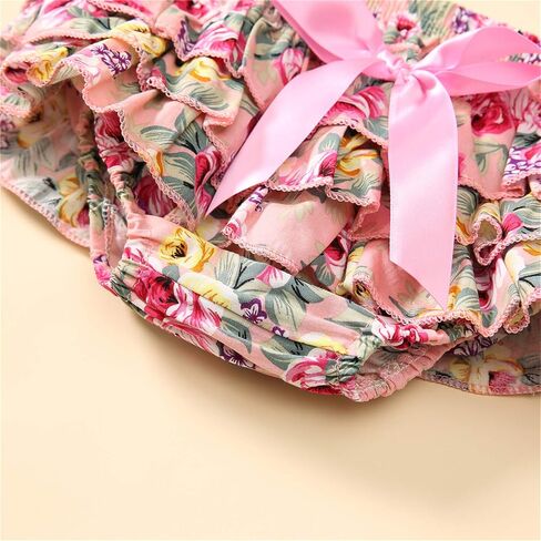 CETEPY طفلة ملابس الوليد ملابس الصيف الرضع 3 قطعة السراويل الأزهار + قصيرة كشكش رومبير Playsuit + عقال in Kuwait