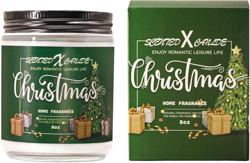 Christmas Scented Candle Gift Set,8 oz Aromatherapy Candles,Cedar Flavored Jar Candles, Christmas Party Indoor and Outdoor Decoration,Christmas Holiday Gifts for Mom and Women/Men in Kuwait