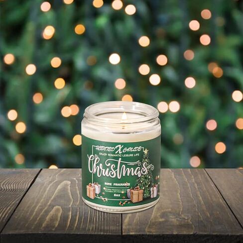 Christmas Scented Candle Gift Set,8 oz Aromatherapy Candles,Cedar Flavored Jar Candles, Christmas Party Indoor and Outdoor Decoration,Christmas Holiday Gifts for Mom and Women/Men in Kuwait