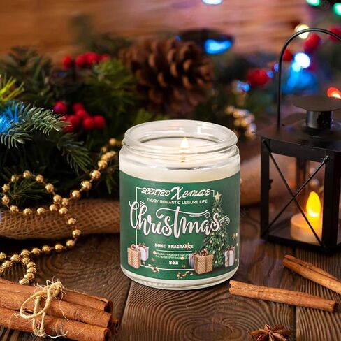 Christmas Scented Candle Gift Set,8 oz Aromatherapy Candles,Cedar Flavored Jar Candles, Christmas Party Indoor and Outdoor Decoration,Christmas Holiday Gifts for Mom and Women/Men in Kuwait