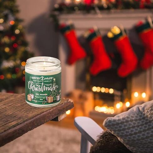 Christmas Scented Candle Gift Set,8 oz Aromatherapy Candles,Cedar Flavored Jar Candles, Christmas Party Indoor and Outdoor Decoration,Christmas Holiday Gifts for Mom and Women/Men in Kuwait