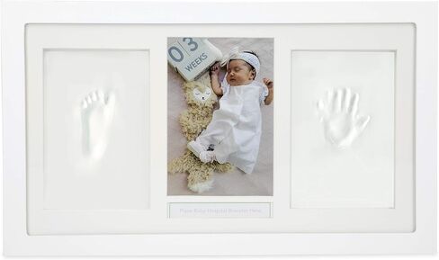 Nuby Baby Keepsake Ornament Hand & Footprint Clay Casting Kit with Easel Plus Blue & Pink Ribbons for Newborn Girls & Boys in Saudi Arabia
