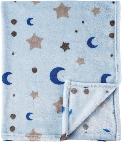 Bunnikins & Clover Lightweight Plush Flannel Baby Blanket Super Soft for Boys and Girls, Kids Floral Fleece Baby Blanket, Portable Bed Throws for Baby Crib and Toddler Bed, 30"x36" in Saudi Arabia