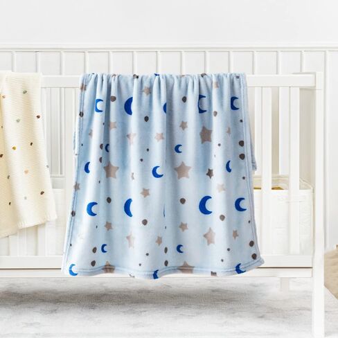 Bunnikins & Clover Lightweight Plush Flannel Baby Blanket Super Soft for Boys and Girls, Kids Floral Fleece Baby Blanket, Portable Bed Throws for Baby Crib and Toddler Bed, 30"x36" in Saudi Arabia