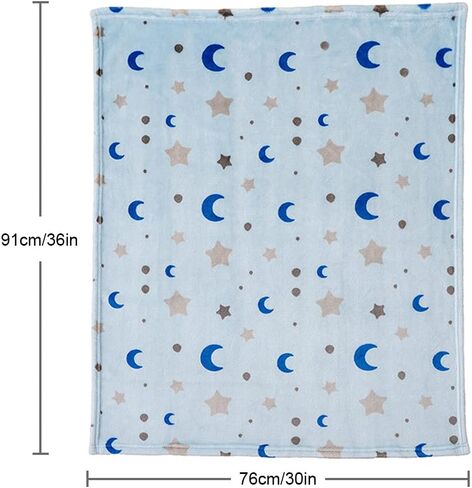Bunnikins & Clover Lightweight Plush Flannel Baby Blanket Super Soft for Boys and Girls, Kids Floral Fleece Baby Blanket, Portable Bed Throws for Baby Crib and Toddler Bed, 30"x36" in Saudi Arabia