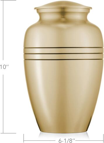 Reminded Adult Cremation Memorial Urn for Human Ashes, Pewter with Black Stripe Brass Funeral Urn with Velvet Bag in Kuwait
