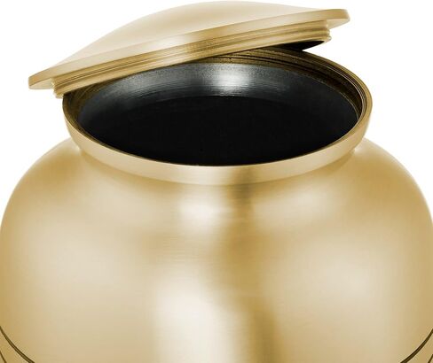 Reminded Adult Cremation Memorial Urn for Human Ashes, Pewter with Black Stripe Brass Funeral Urn with Velvet Bag in Kuwait