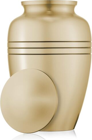 Reminded Adult Cremation Memorial Urn for Human Ashes, Pewter with Black Stripe Brass Funeral Urn with Velvet Bag in Kuwait