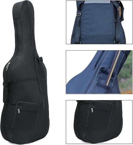 Cello Case Soft Padded for Cello 1/4, Cello Travel Gig Bag with Multiple Pockets, Thick Padded Cello Gig Bag with Adjustable Shoulder Straps & Handle in Kuwait